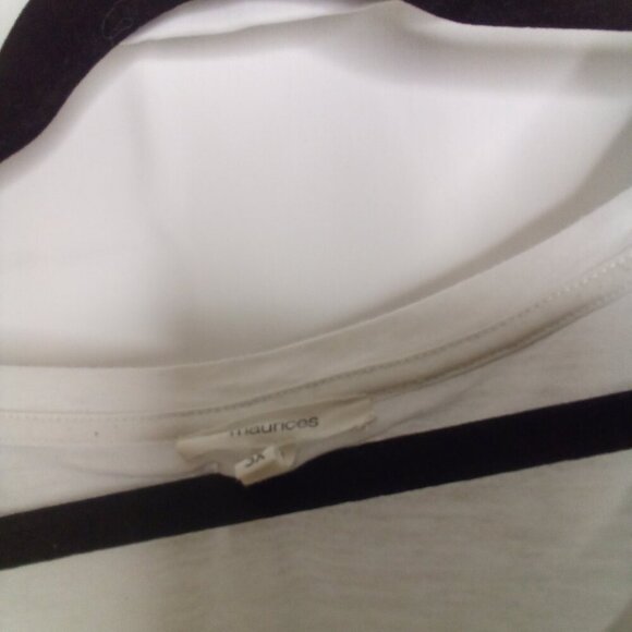 Maurices Shirt Women 3X Short Sleeve Simi Sheer Farm Fresh White - Picture 12 of 15